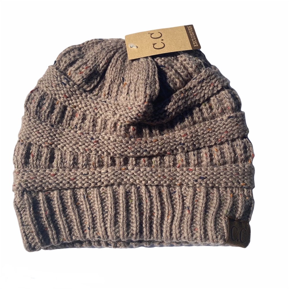 C.C Women’s Thick Beenie Cap Taupe